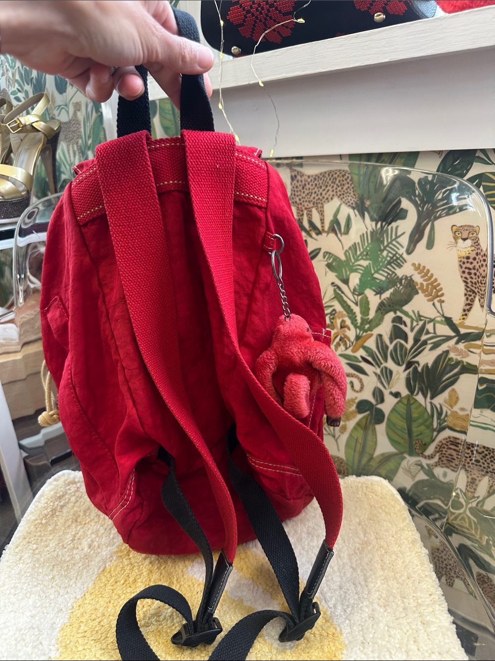 Kipling medium red backpack - Picture 5 of 7